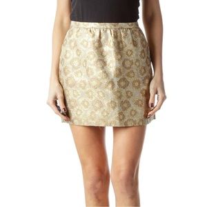 J. Crew Silk Gold Mini Skirt - Size 0